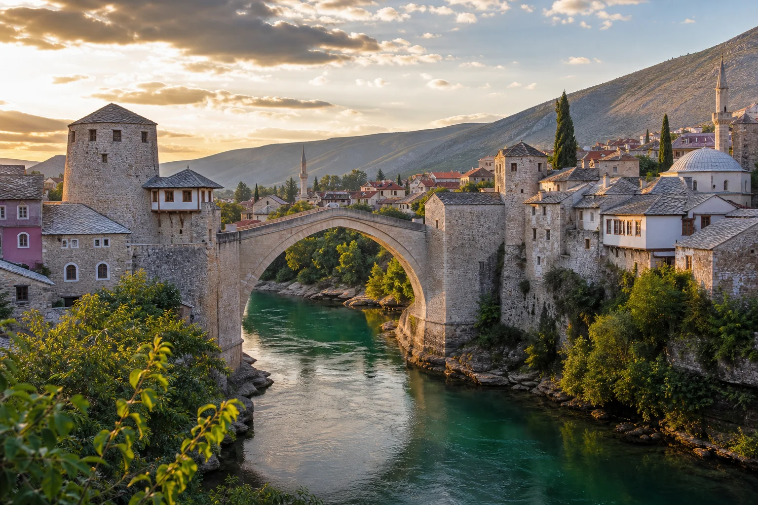 Stari Most bridge in Mostar Bosnia