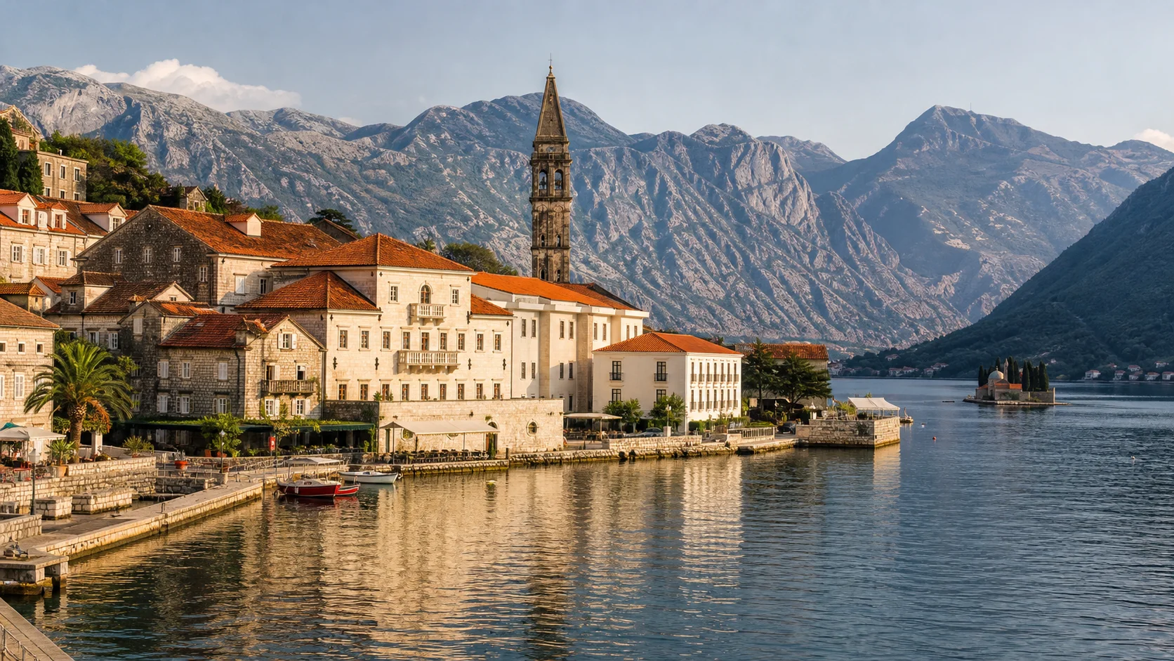 Perast baroque town on Bay of Kotor